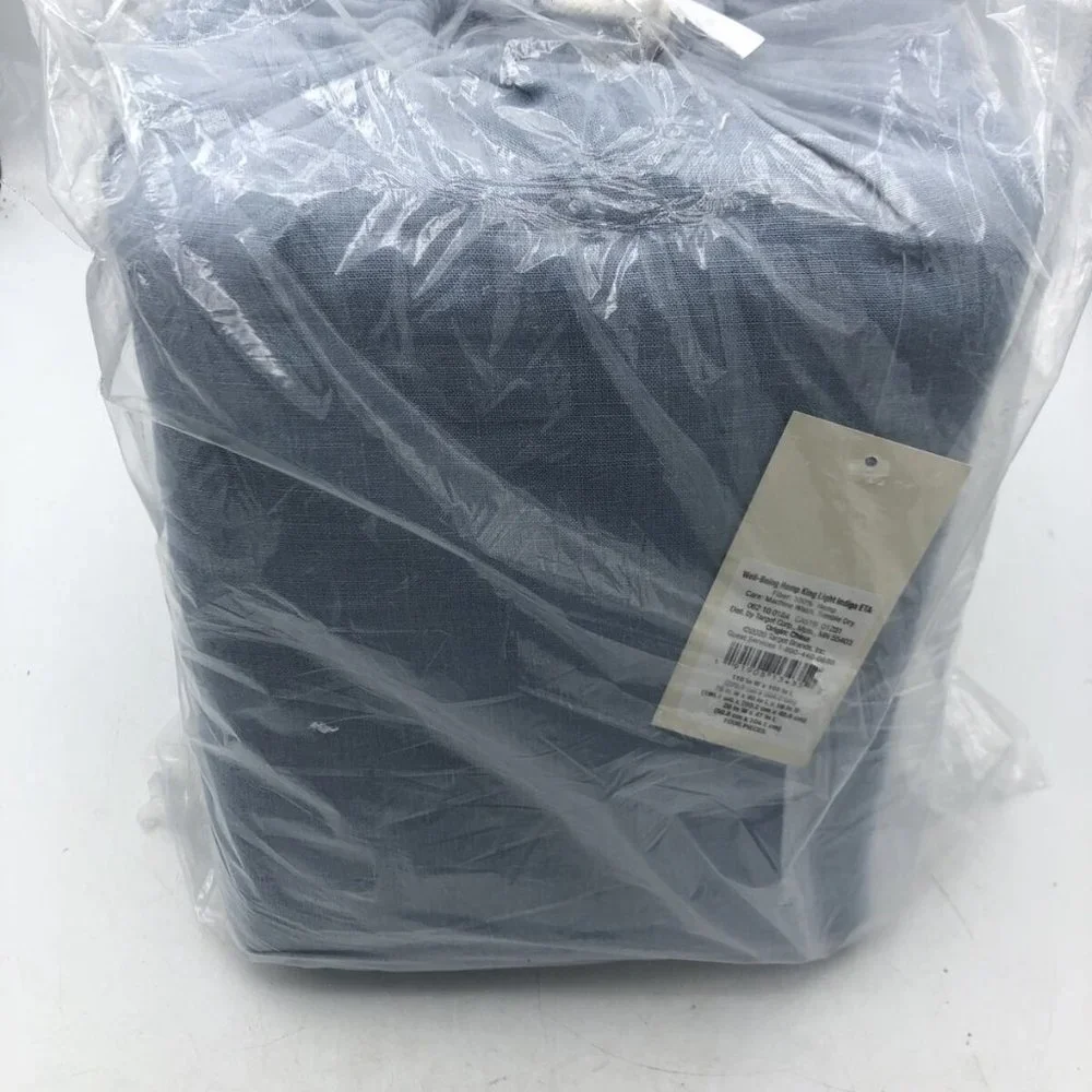 Casaluna King Size Well-being Hemp Sheet Set Light Indigo